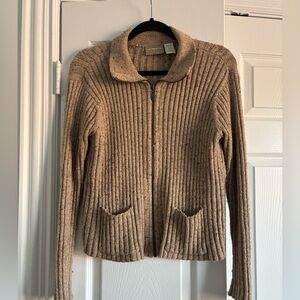 Liz Claiborne wool blend zip up sweater
